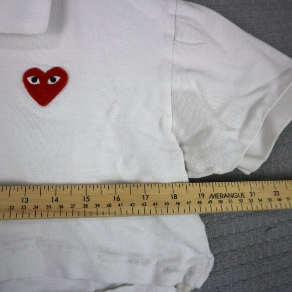 Cropped Play Comme Des Garcons Heart Logo Polo Tee Womens - Picture 5 of 6